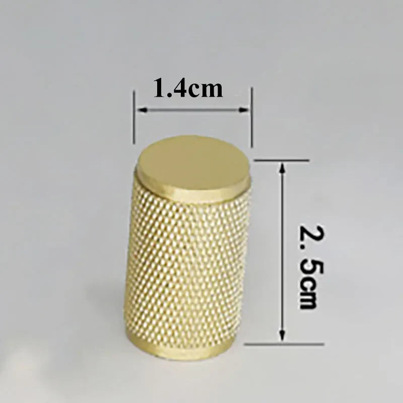 Gold Knurled Brass Handles – Modern Textured Pulls and Knobs for Furniture (50–500mm)