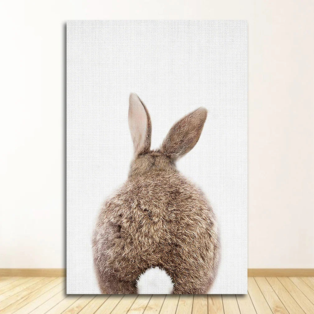 Bear Bunny Elephant Baby Animals Canvas Wall Art