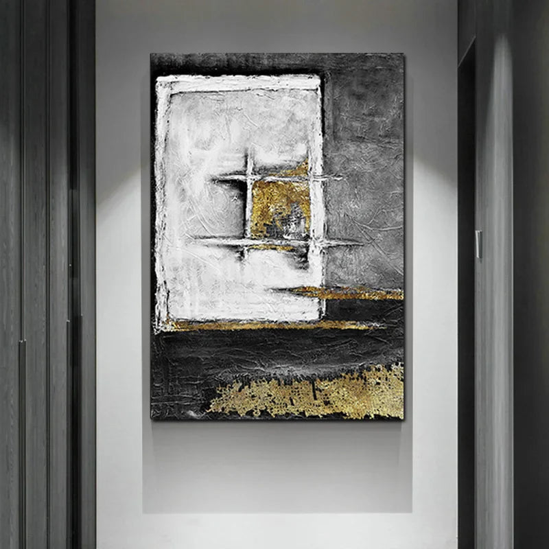 Black White Grey Urban Abstract Canvas Wall Art