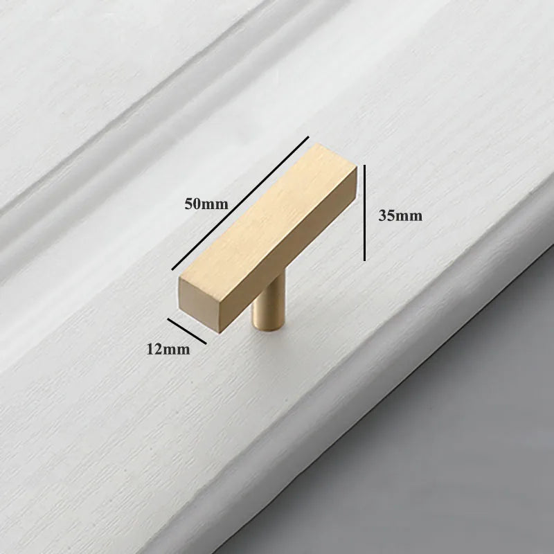 12x12mm Brass Wardrobe Handles – Square Pulls for Cabinets, Drawers, and Dressers (50–380mm)