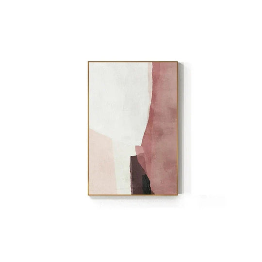 Minimalist Pink White Abstract Canvas Wall Art Unframed