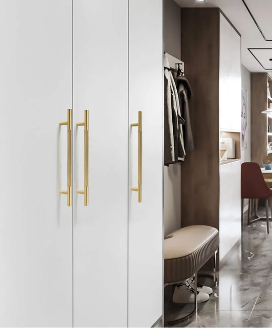 Brass Textured Cabinet Handles – Knurled Pulls and Knobs for Furniture