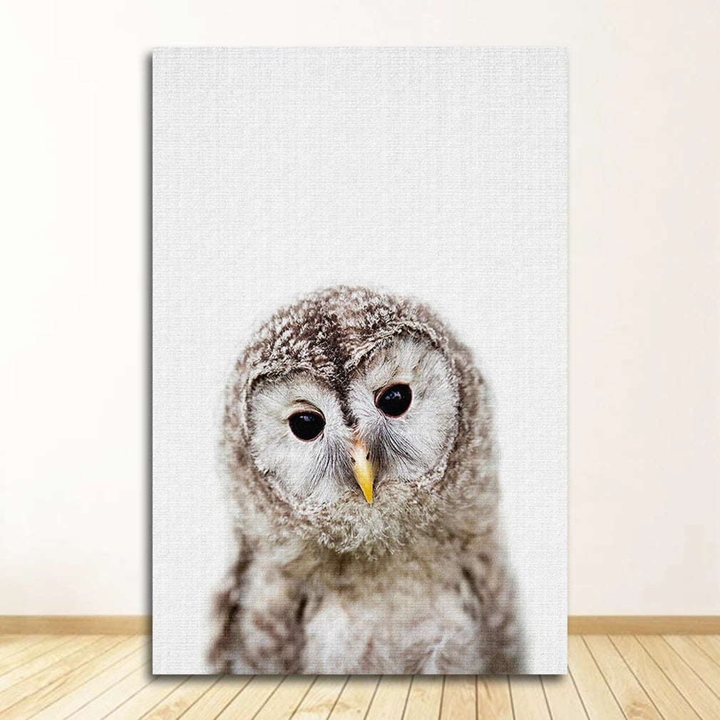 Bear Bunny Elephant Baby Animals Canvas Wall Art