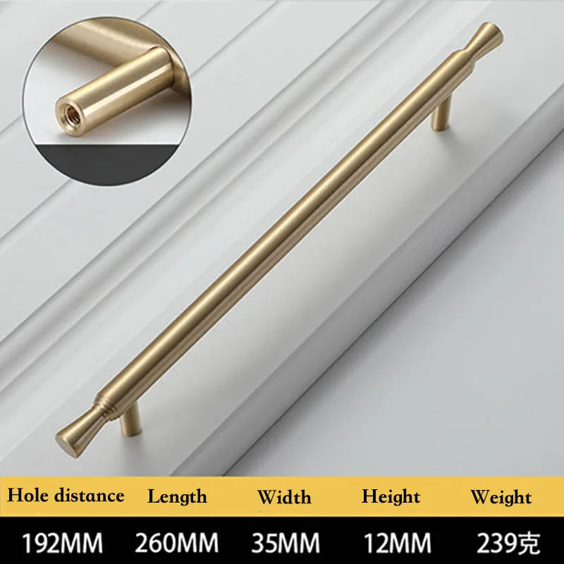 Solid Brass Kitchen Cabinet Handles – Modern Bar Pulls for Furniture