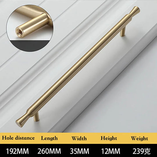 Solid Brass Kitchen Cabinet Handles – Modern Bar Pulls for Furniture