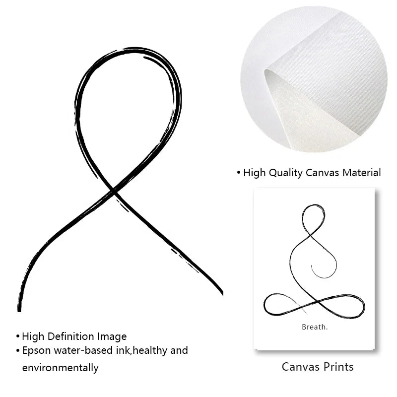 Minimalist Yoga Line Art Canvas Wall Art