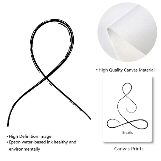 Minimalist Yoga Line Art Canvas Wall Art