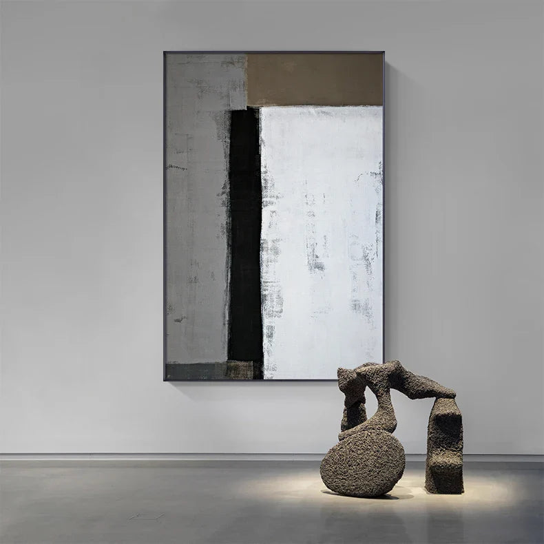 Black White Grey Urban Abstract Canvas Wall Art