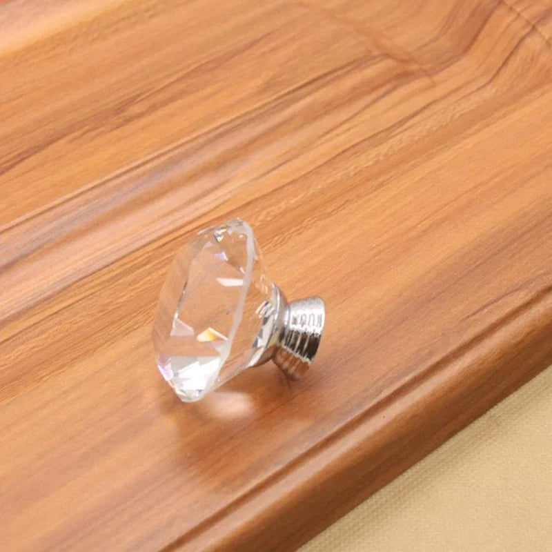 Round Cut Crystal Ball Knobs – Polished Chrome Cabinet Pulls