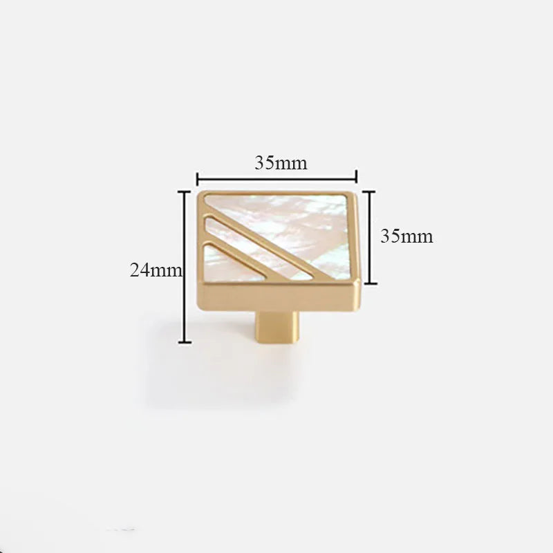 Brass Furniture Handles with Natural Shell – Modern Knobs for Cabinets, Drawers, and Wardrobes