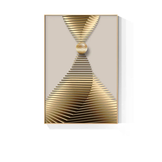 Modern Golden Celestial Geometry Abstract Canvas Wall Art Unframed