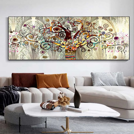 Black Golden Rose Floral Wide Format Canvas Wall Art