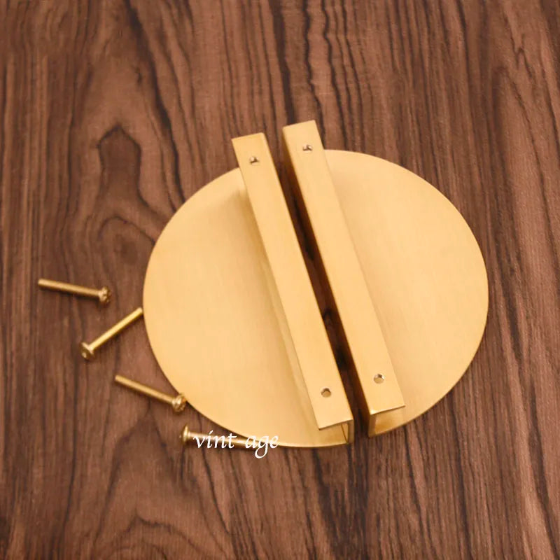 Half-Round Brass Wardrobe Handles – Modern Gold, Black & Silver Pulls