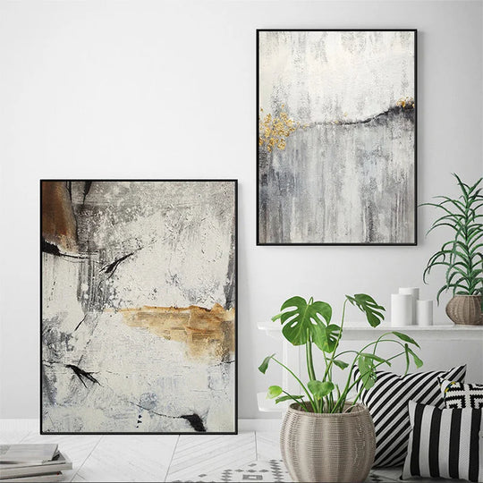 Neutral Colors Urban Abstract Canvas Wall Art