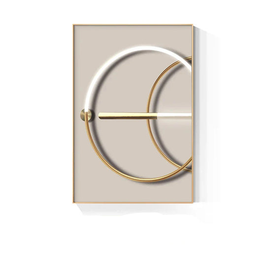 Modern Golden Celestial Geometry Abstract Canvas Wall Art Unframed