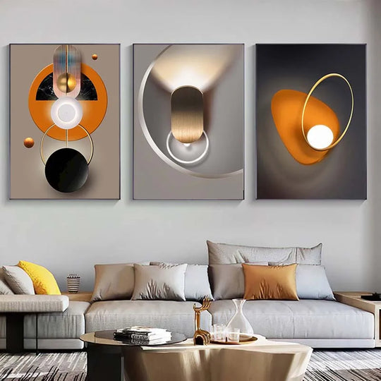 Modern Architectural Abstract Geometric Canvas Wall Art