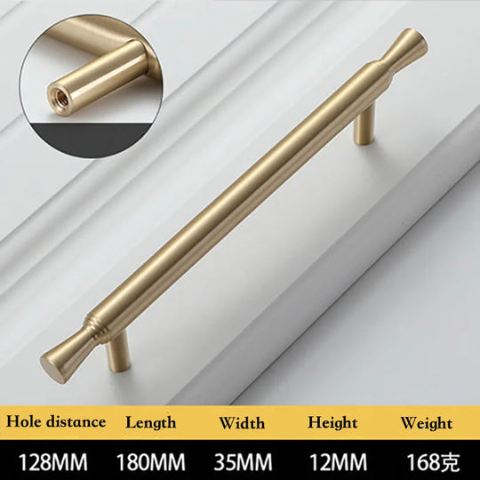 Solid Brass Kitchen Cabinet Handles – Modern Bar Pulls for Furniture