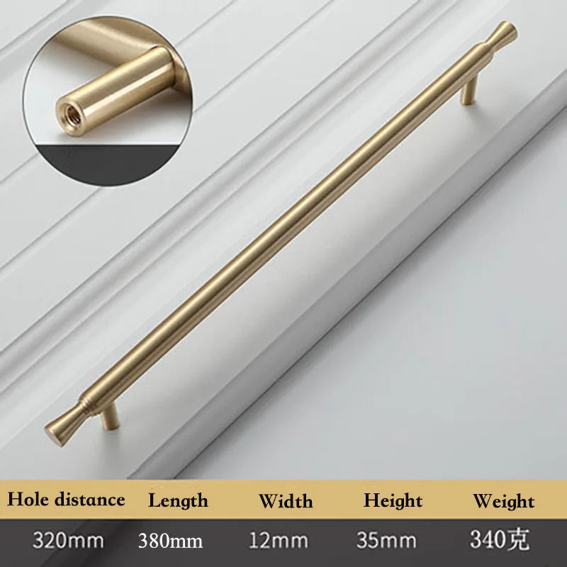 Solid Brass Kitchen Cabinet Handles – Modern Bar Pulls for Furniture