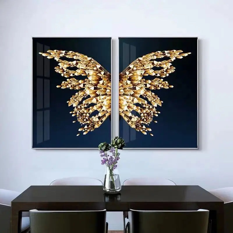 Light Luxury Abstract Butterfly Canvas Wall Art