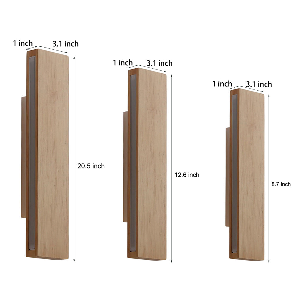 Rotatable Rectangular Wood LED Wall Lamp