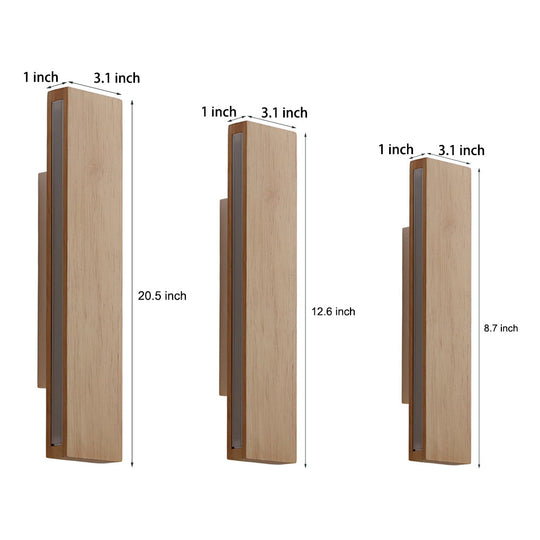 Rotatable Rectangular Wood LED Wall Lamp