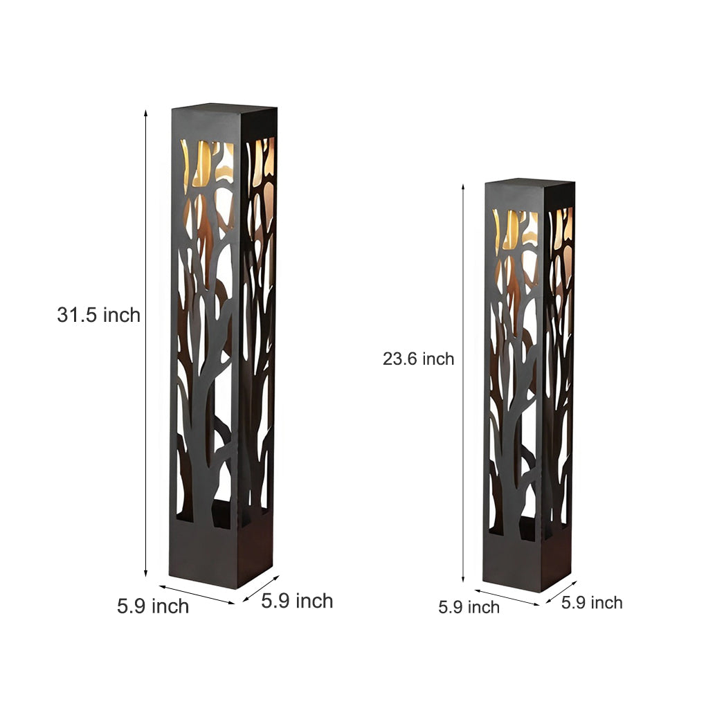 Solar Powered Modern Outdoor Lawn Lights with Hollow Branch Pattern