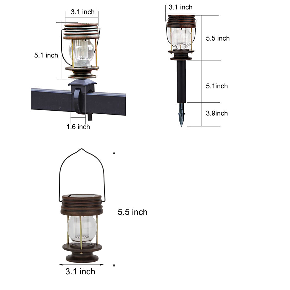 Retro Portable Waterproof Intelligent LED Solar Powered Outdoor Lights