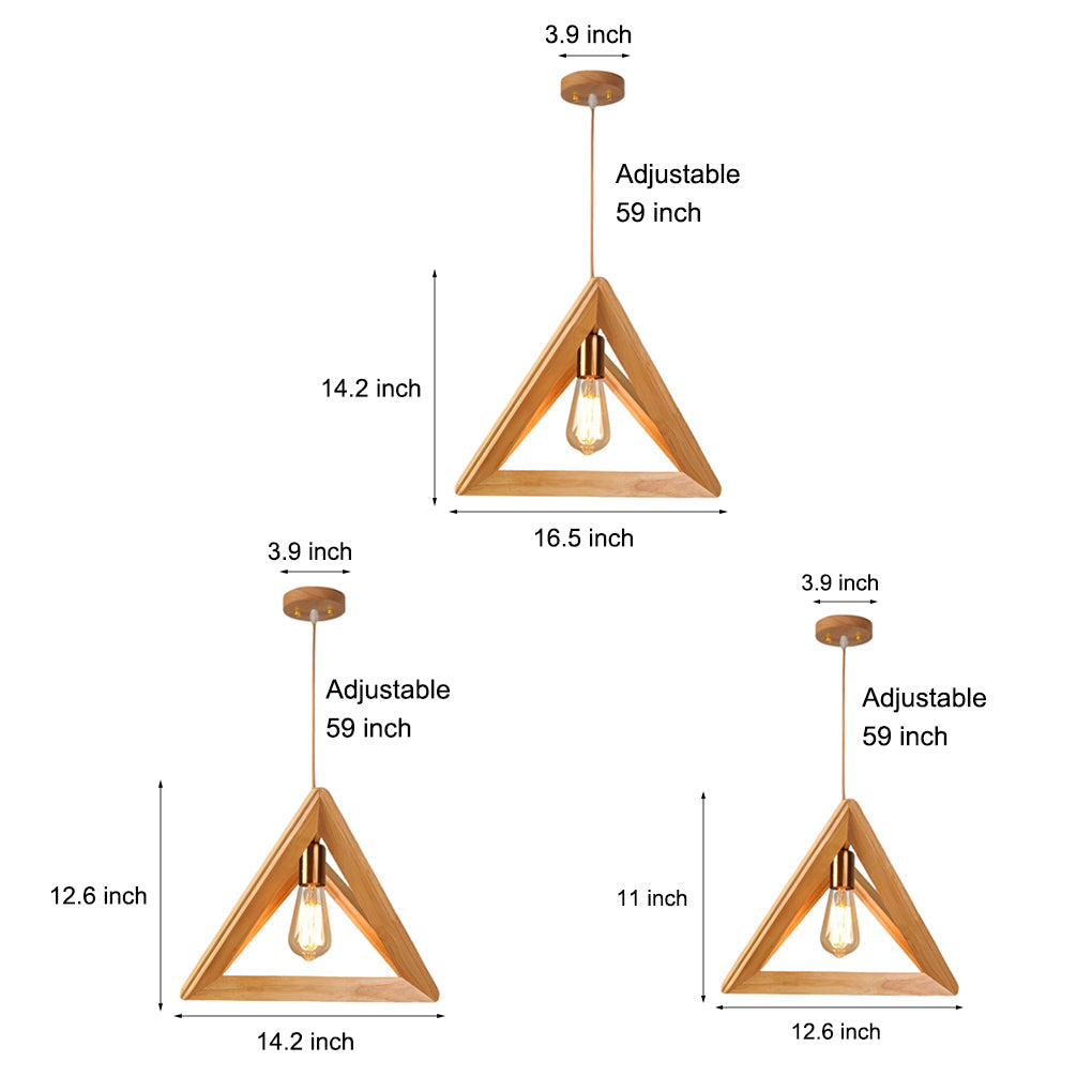 Creative Wood Frame Geometric Art Minimalist Nordic Pendant Light