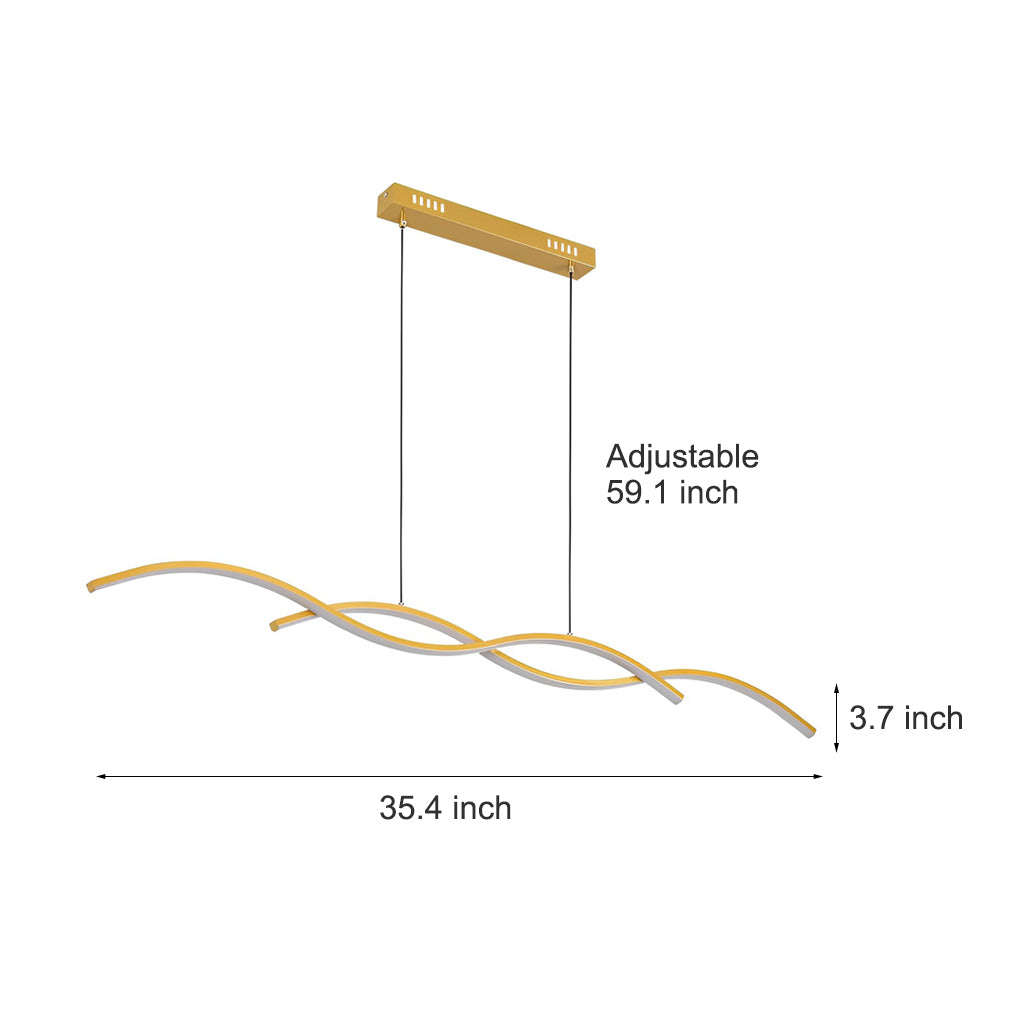 Wavy Lines Minimalist LED Nordic Dining Room Chandelier Hanging Lamp