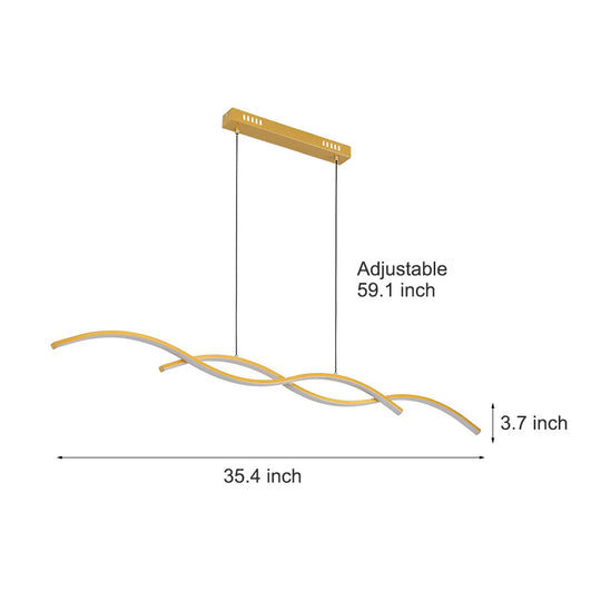 Wavy Lines Minimalist LED Nordic Dining Room Chandelier Hanging Lamp