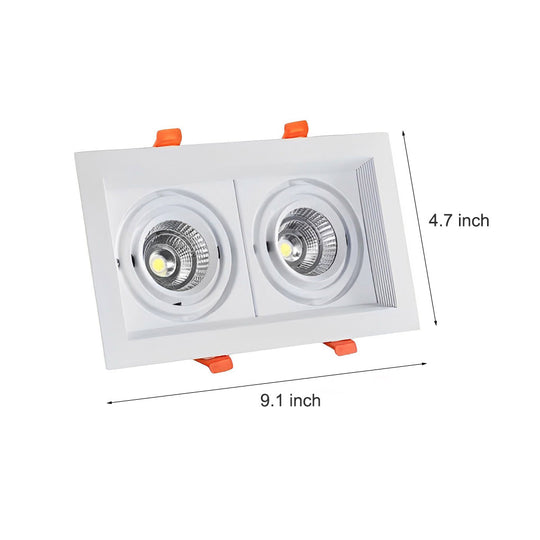 Rectangular – 2-Light Adjustable Recessed LED Spotlight with Three-Step Dimming