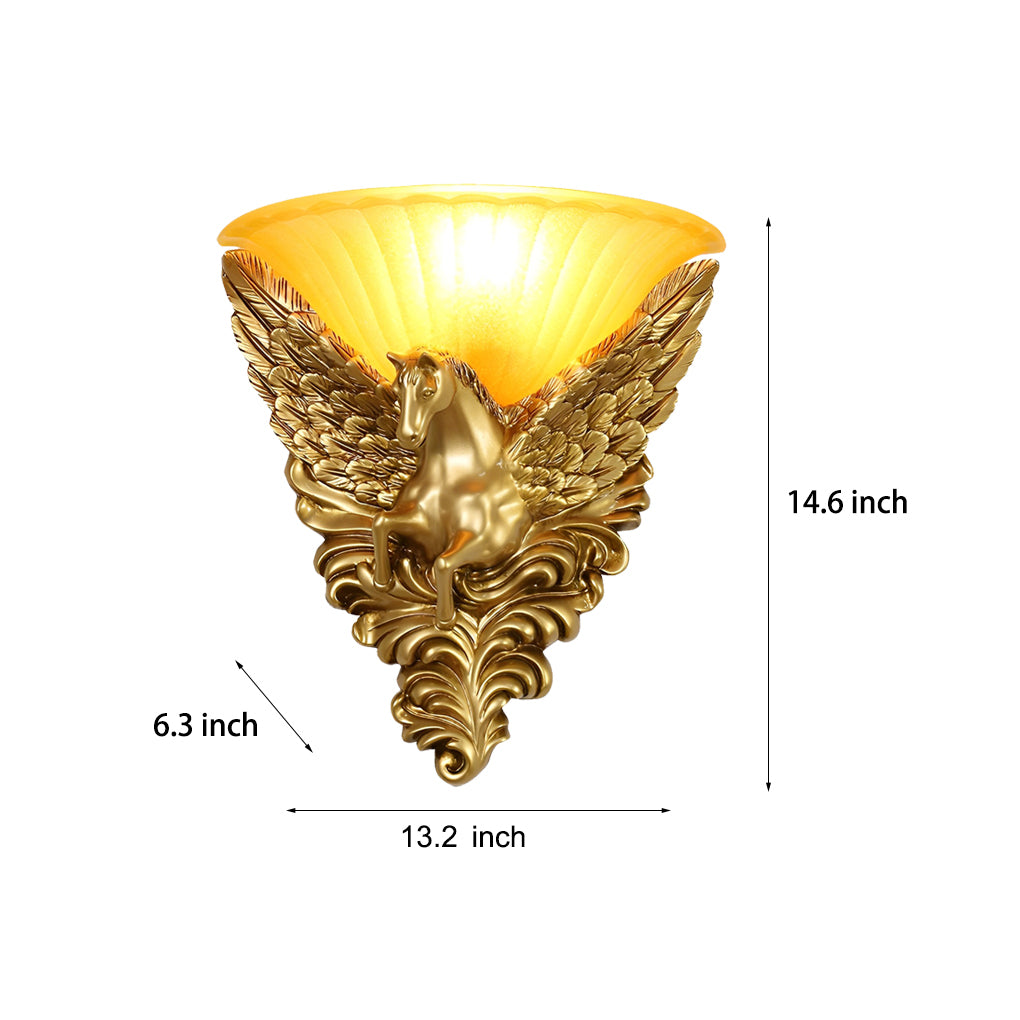 Creative Resin Horse Head European-Style Wall Lamp
