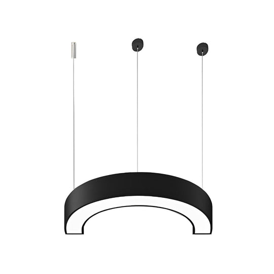 Curved Slim C Shape – LED Pendant Half-Circle Hanging Profile Light for Office and Commercial Spaces