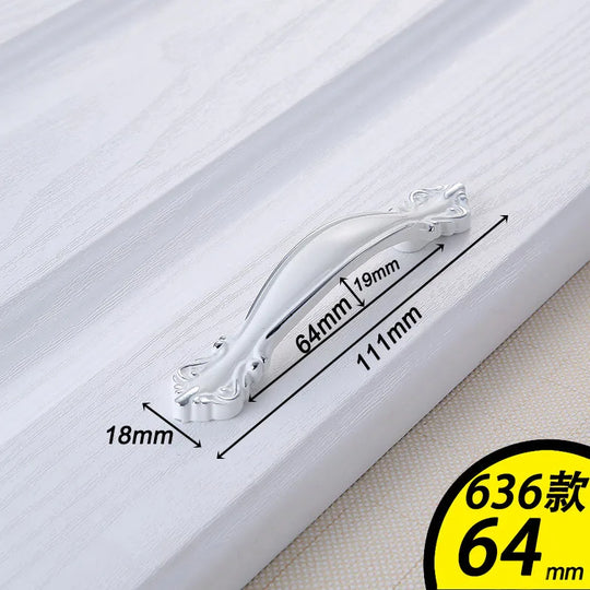 European Ivory White Cabinet Handle – Elegant Zinc Alloy Pulls for Dressers and Cupboards (96mm)