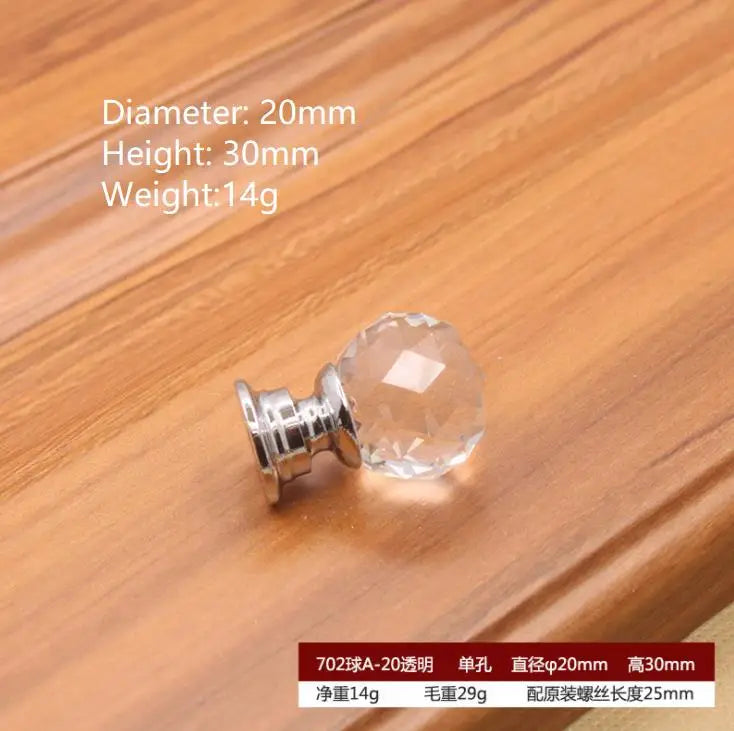 Round Cut Crystal Ball Knobs – Polished Chrome Cabinet Pulls