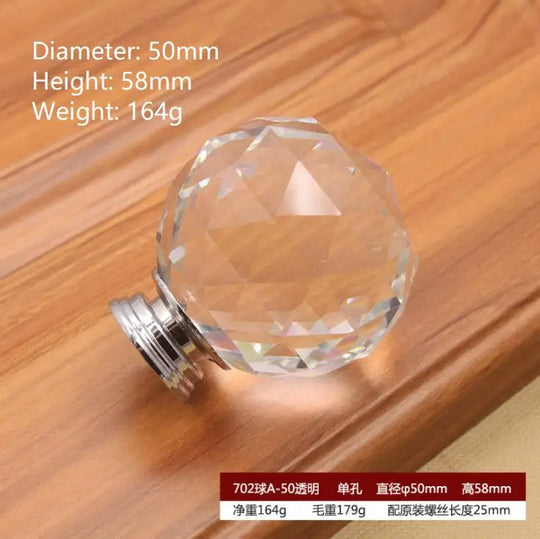 Round Cut Crystal Ball Knobs – Polished Chrome Cabinet Pulls