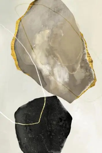 Neutral Tones Abstract Zen Pebbles Canvas Wall Art Unframed