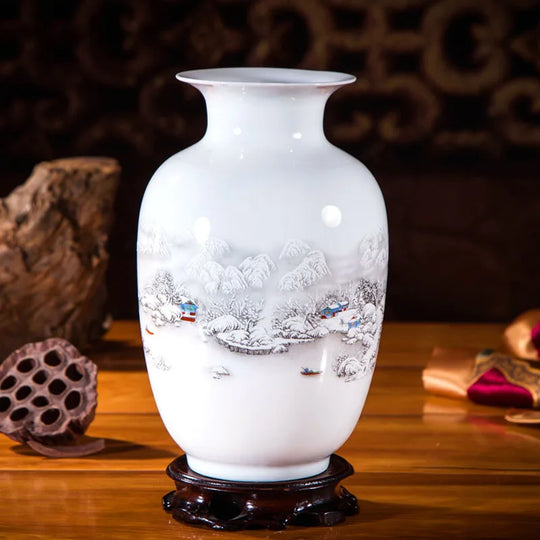 Jingdezhen Ceramic Vase Traditional Chinese Style