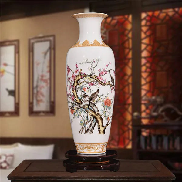 Classical Porcelain Ceramic Flower Vase for Home Decoration