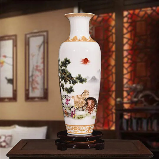 Classical Porcelain Ceramic Flower Vase for Home Decoration
