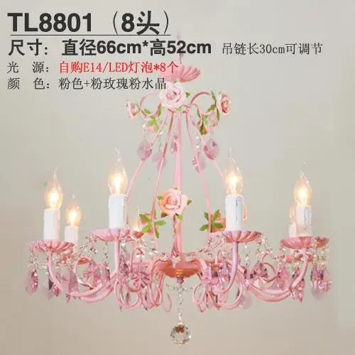 Pink Rose Crystal Wedding Chandelier – Romantic Semi-Flush Ceiling Light