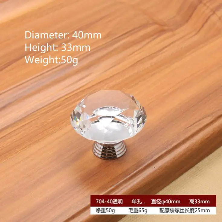 Round Cut Crystal Ball Knobs – Polished Chrome Cabinet Pulls