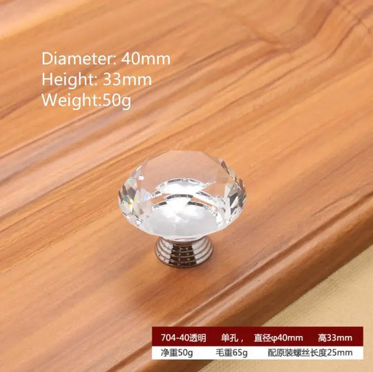 Round Cut Crystal Ball Knobs – Polished Chrome Cabinet Pulls