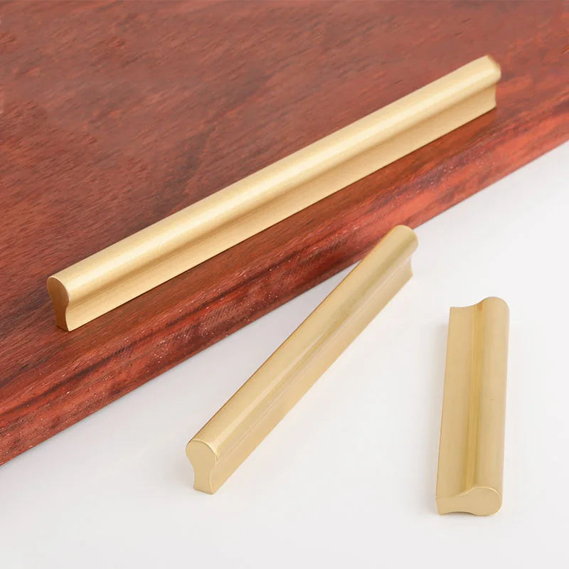 6pcs Solid Brass Cabinet Handles and Knobs – European Pulls for Cabinets and Wardrobes