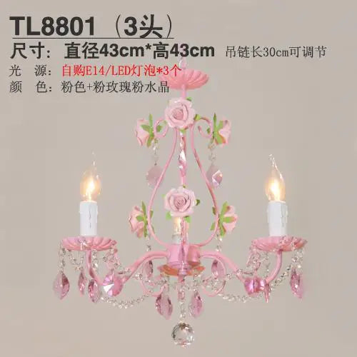 Pink Rose Crystal Wedding Chandelier – Romantic Semi-Flush Ceiling Light