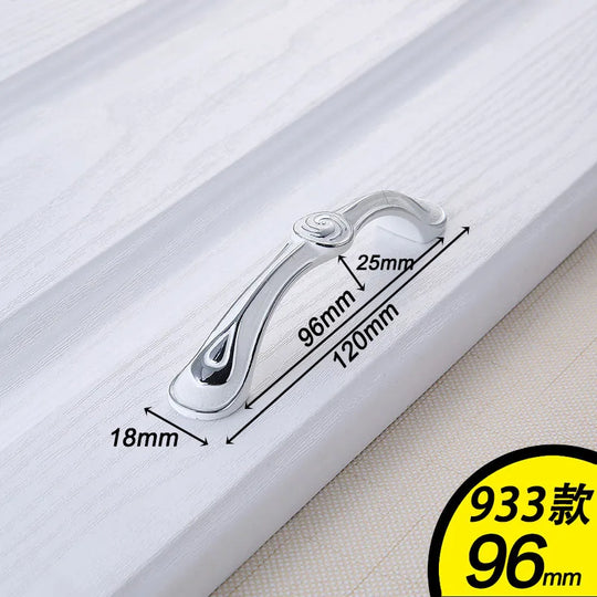 European Ivory White Cabinet Handle – Elegant Zinc Alloy Pulls for Dressers and Cupboards (96mm)