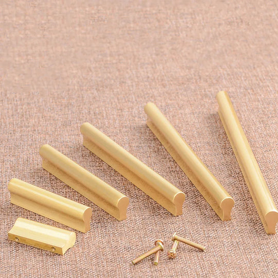 6pcs Solid Brass Cabinet Handles and Knobs – European Pulls for Cabinets and Wardrobes