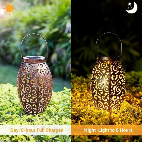 Solar Powered LED Waterproof Red Copper Antique Outdoor Lanterns Solar Lights