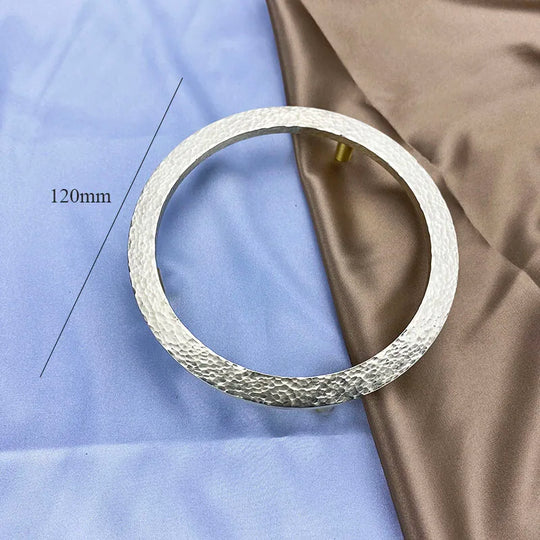 Round Hammered Brass Wardrobe Handles – Circle and Semi-Circle Knobs for Cabinets and Drawers