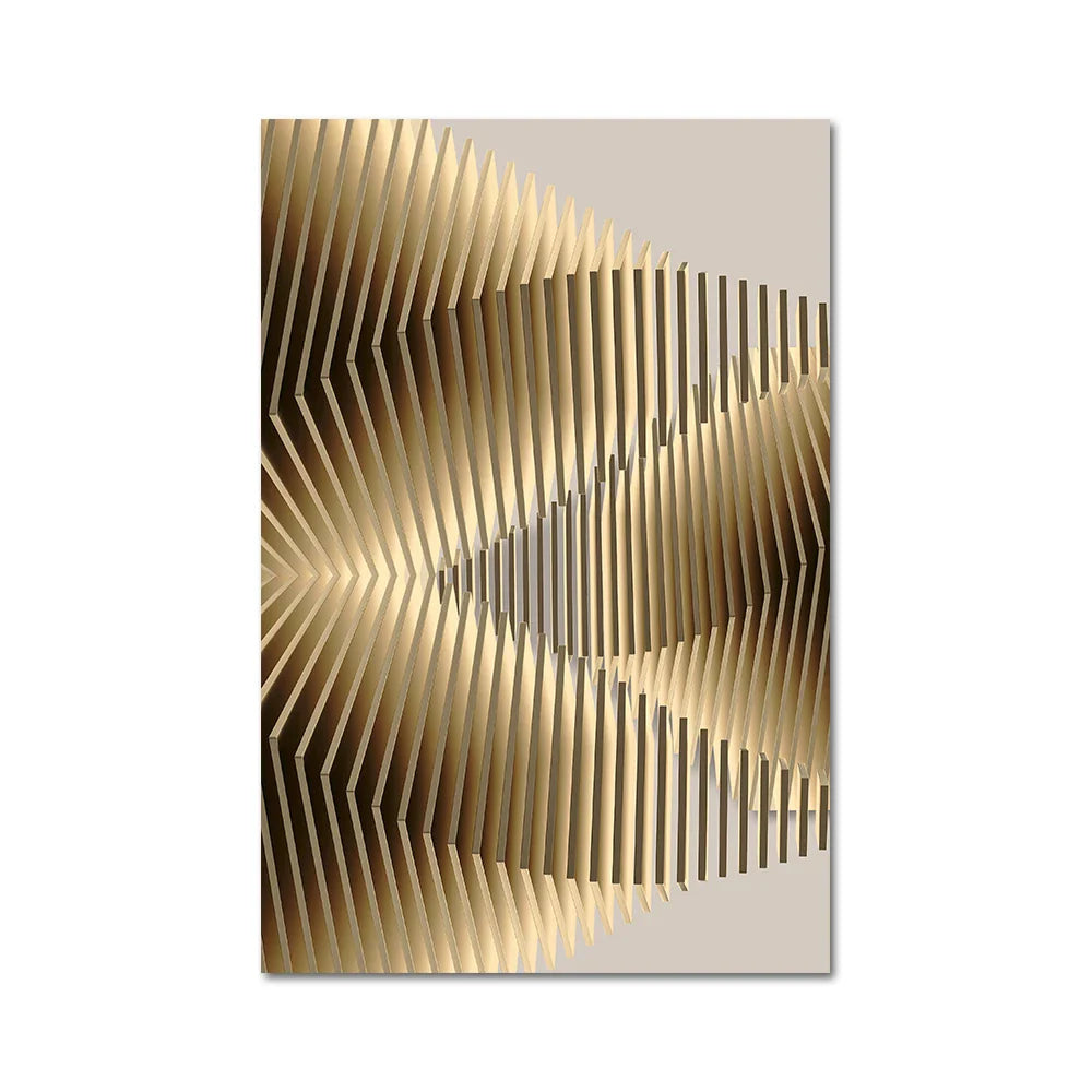 Modern Abstract Golden Sun Moon Geometric Canvas Wall Art
